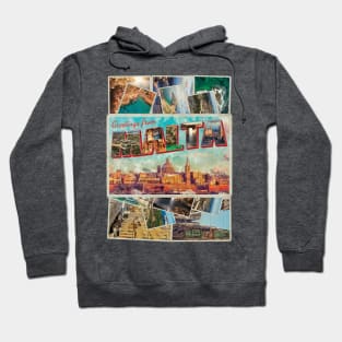 Greetings from Malta Vintage style retro souvenir Hoodie